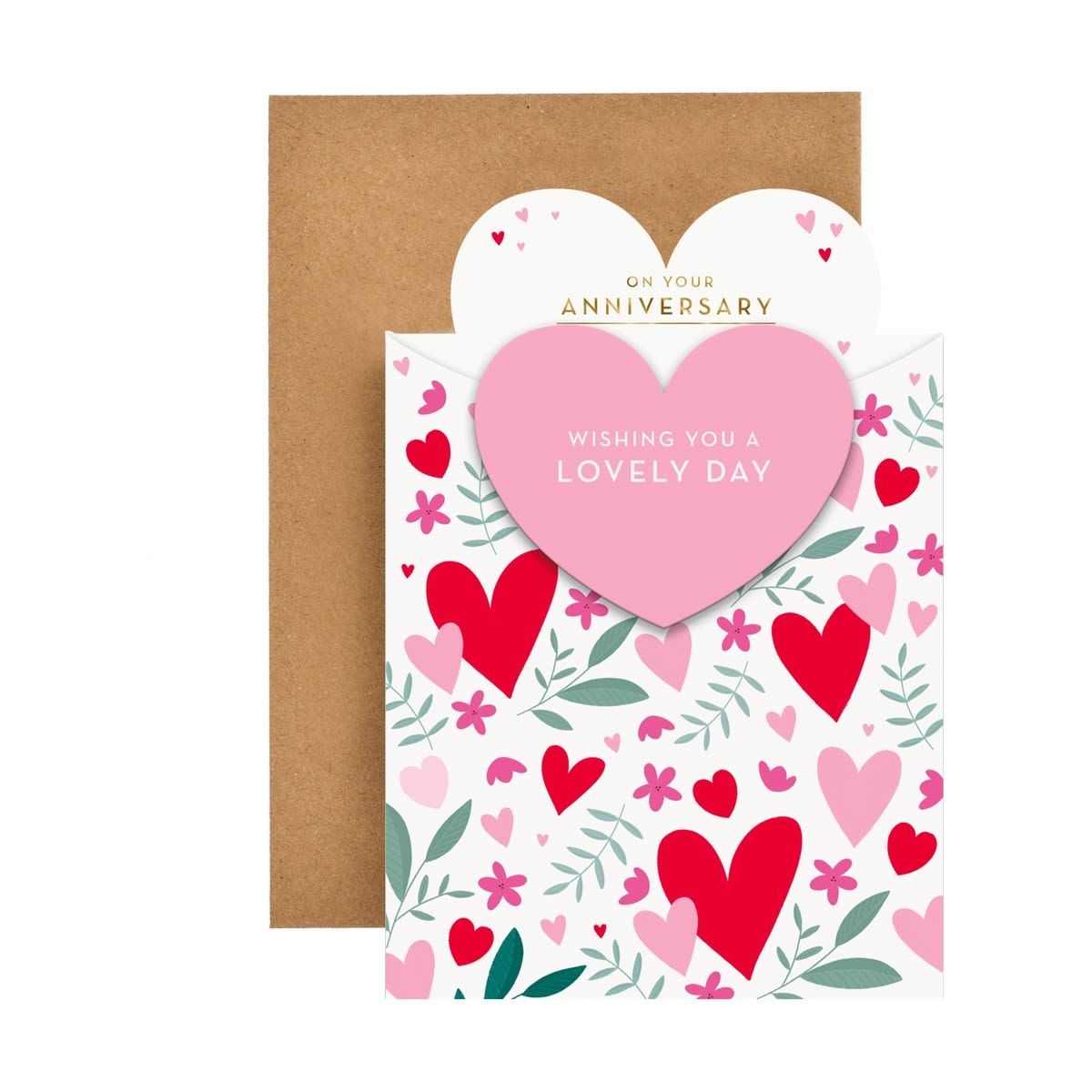 Hallmark Anniversary Card - Colourful Hearts