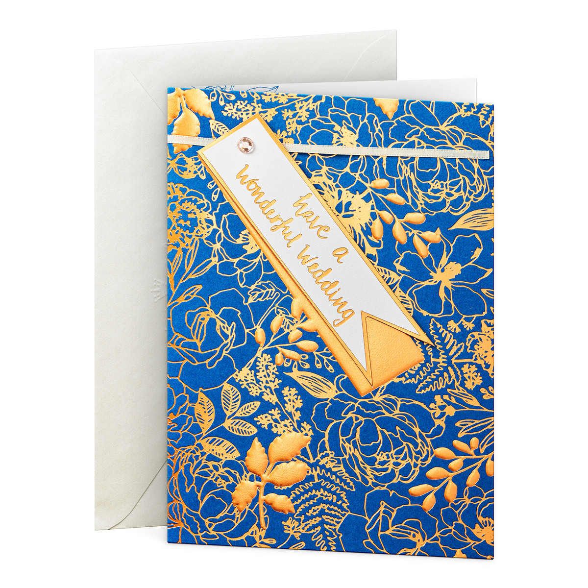 Hallmark Wedding Card - Copper Leaves