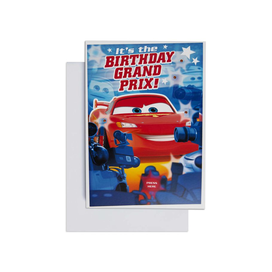 Hallmark Disney Pixar Cars Interactive Birthday Card For Boy - Lightening McQueen