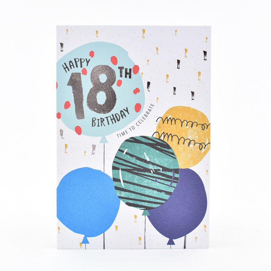 Hallmark 18th Birthday Card - Balloons