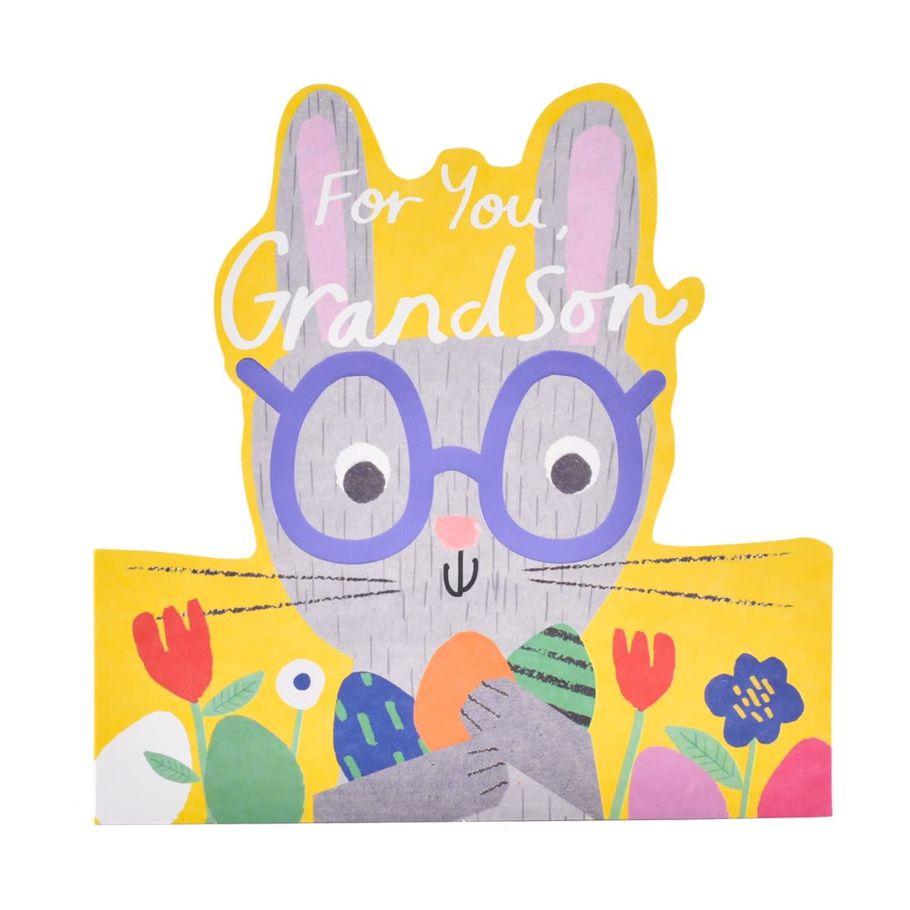 Hallmark Easter Card For Grandson - Bunny with Glasses