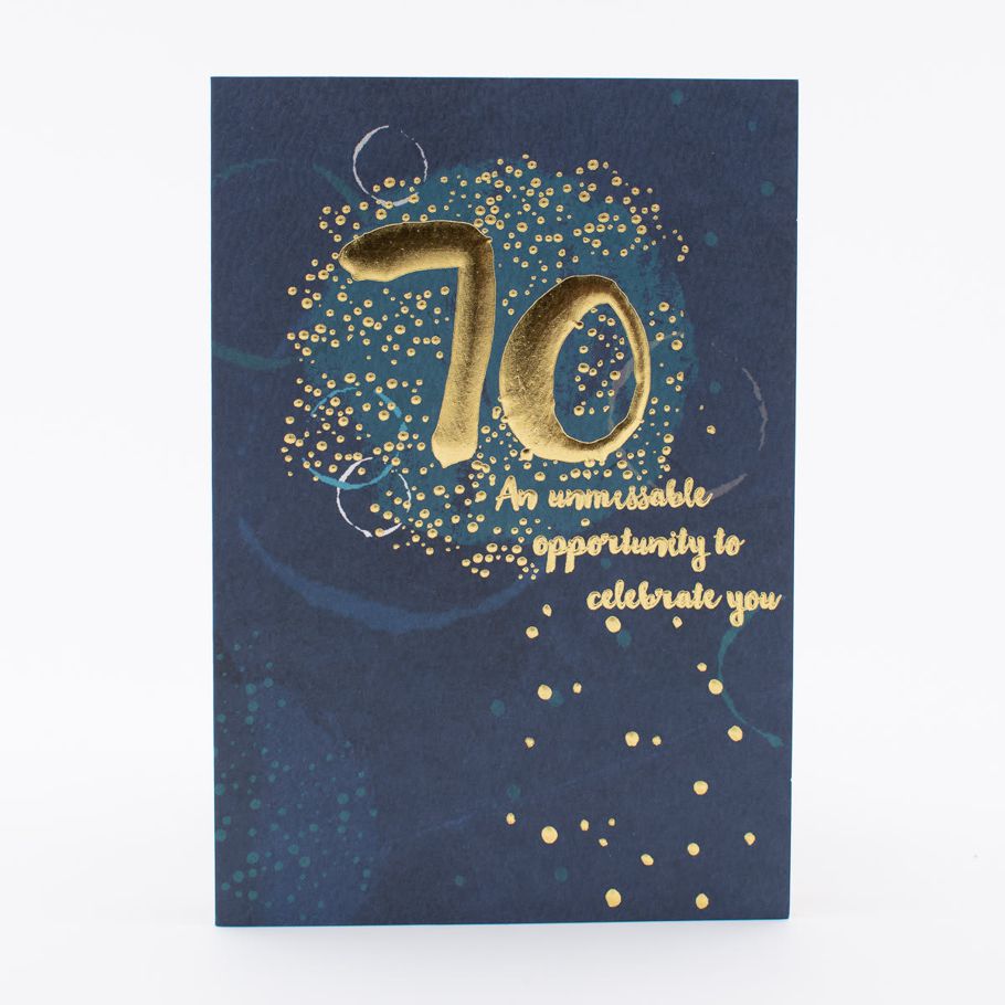 Hallmark Birthday Card - 70th Contemporary Design