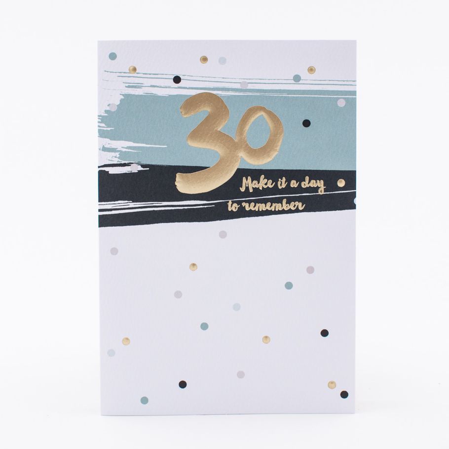 Hallmark Birthday Card - 30th Contemporary Design