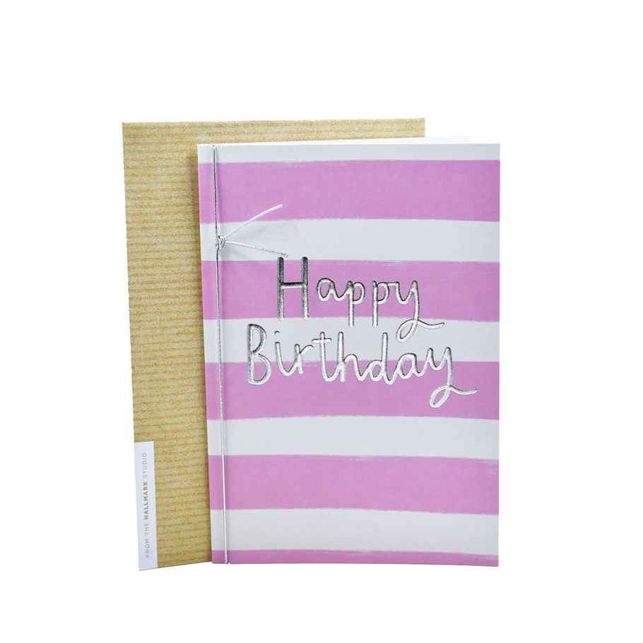 Hallmark Birthday Card - Pink Stripes