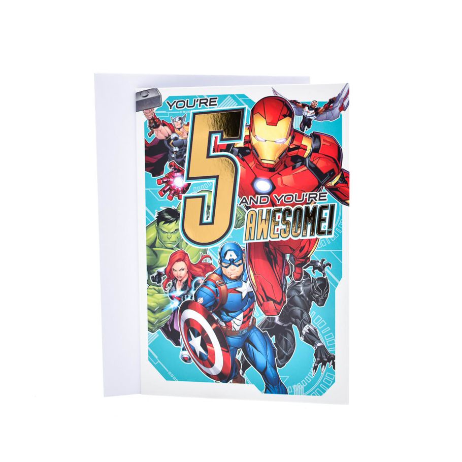 Hallmark Birthday Card - Age 5 Awesome Avengers