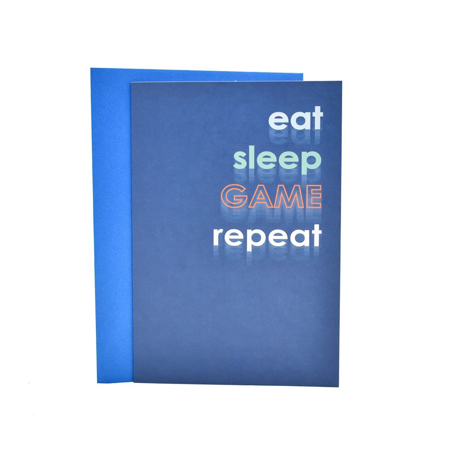 Hallmark Birthday Card - Eat Sleep Game Repeat