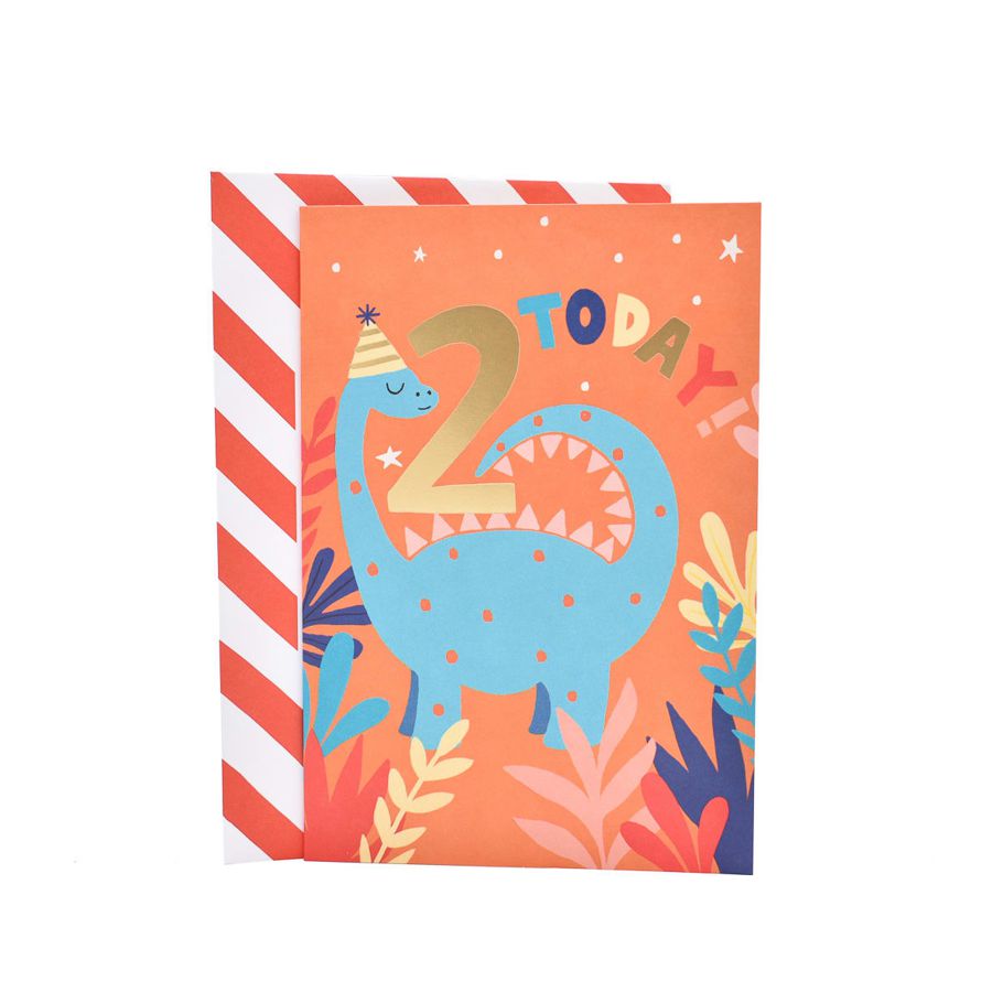 Hallmark Birthday Card Age 2 - Dinosaur