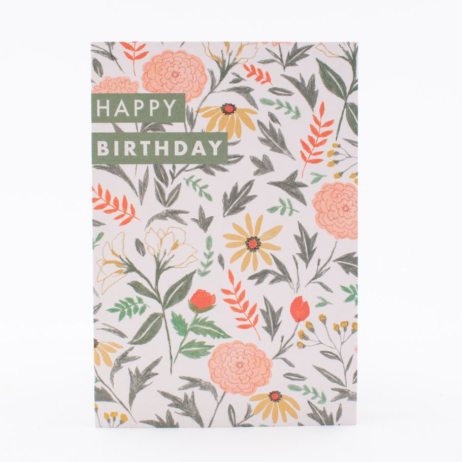 Hallmark Birthday Card - Floral Wallpaper