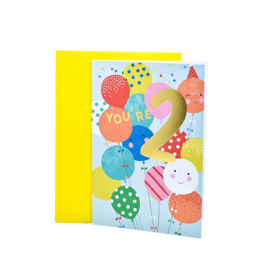 Hallmark Birthday Card Age 2 - Balloons