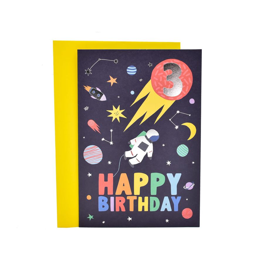 Hallmark Birthday Card Age 3 - Space