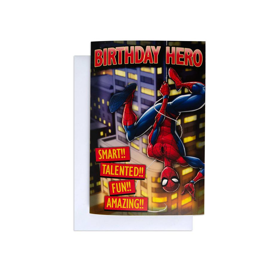 Hallmark Marvel Spider-Man Interactive Birthday Card - Birthday Hero