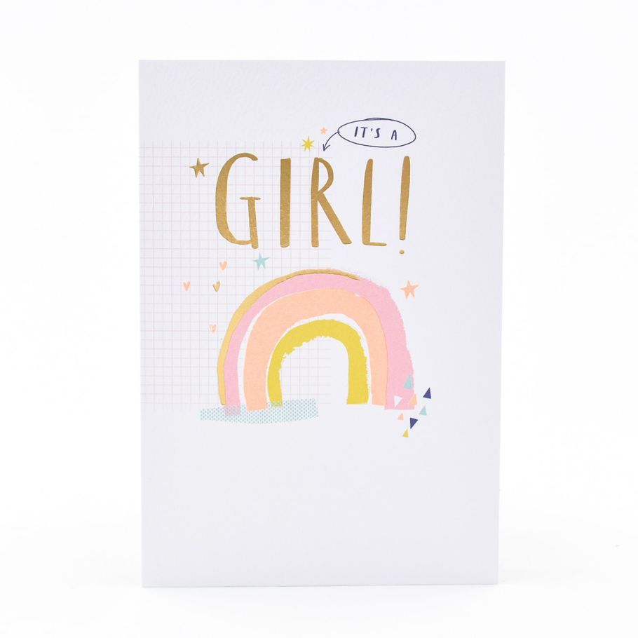 Hallmark New Baby Girl Card - Rainbow