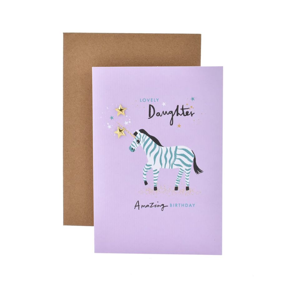 Hallmark Birthday Card For Daughter - Colourful Zebra