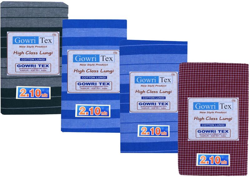 GOWRI TEX Checkered Multicolor Lungi