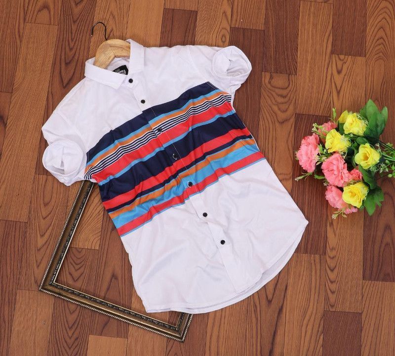 Men Regular, Super Slim Fit Dyed/Ombre Ribbed Collar Casual Shirt