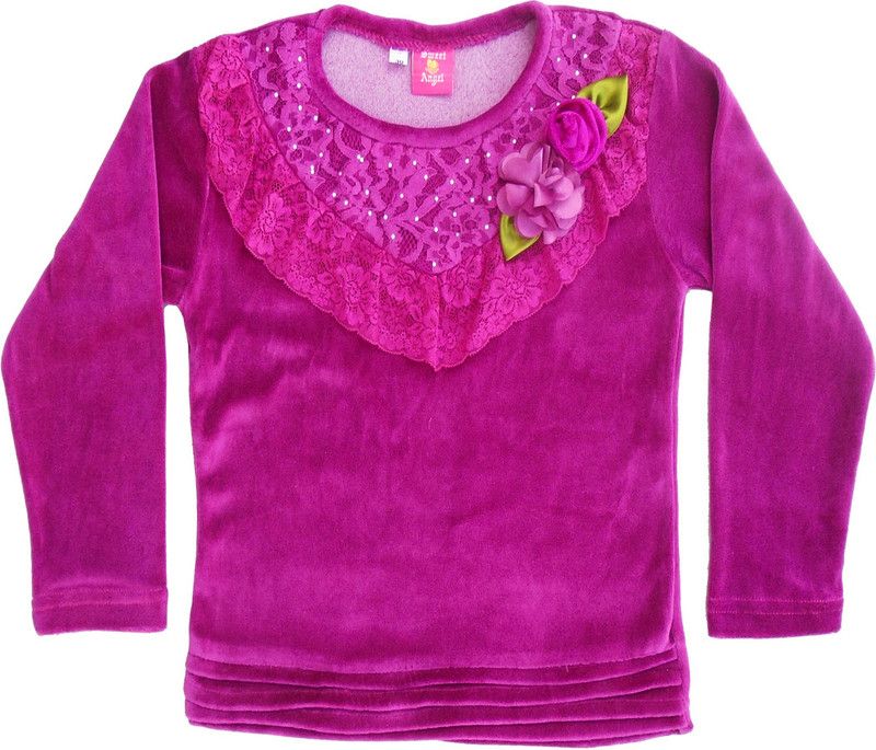 Casual Cotton Blend Full Sleeve Top  (Purple, Pack of 1)