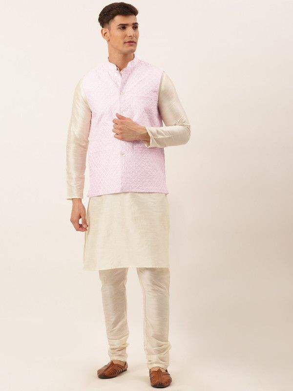 Men Kurta, Ethnic Jacket and Pyjama Set Pure Cotton