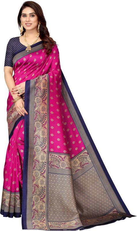 Printed, Self Design Banarasi Art Silk Saree  (Blue)