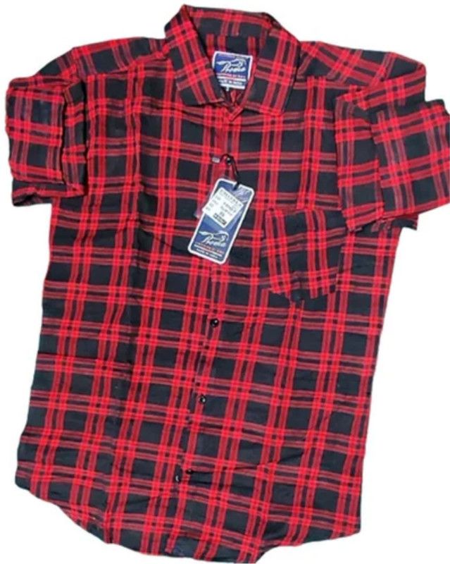 Men NA Fit Checkered Spread Collar Casual Shirt