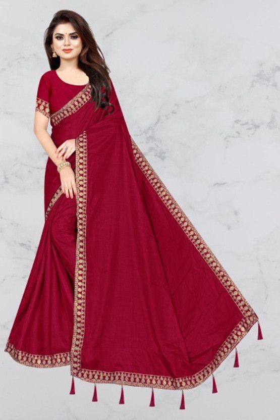 Woven Bhagalpuri Tussar Silk Saree  (Maroon)