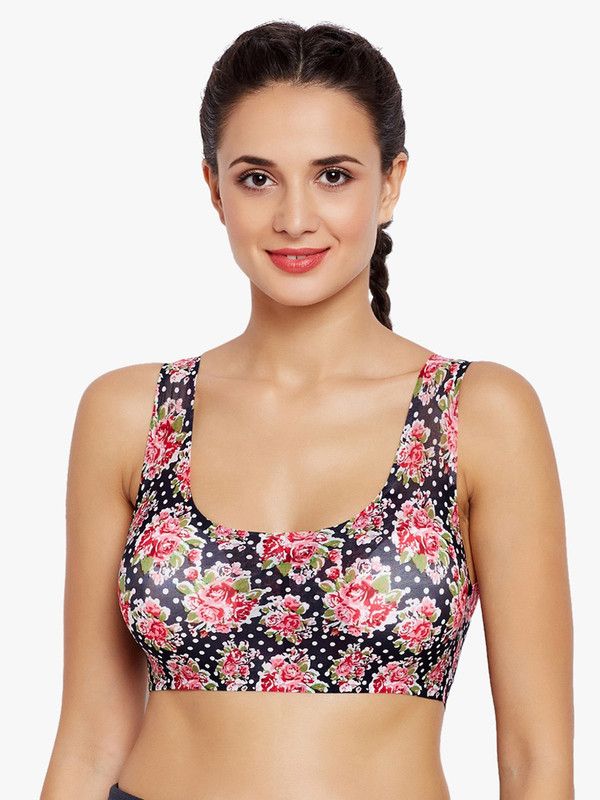 Women T-Shirt Lightly Padded Bra  (Black, Pink)