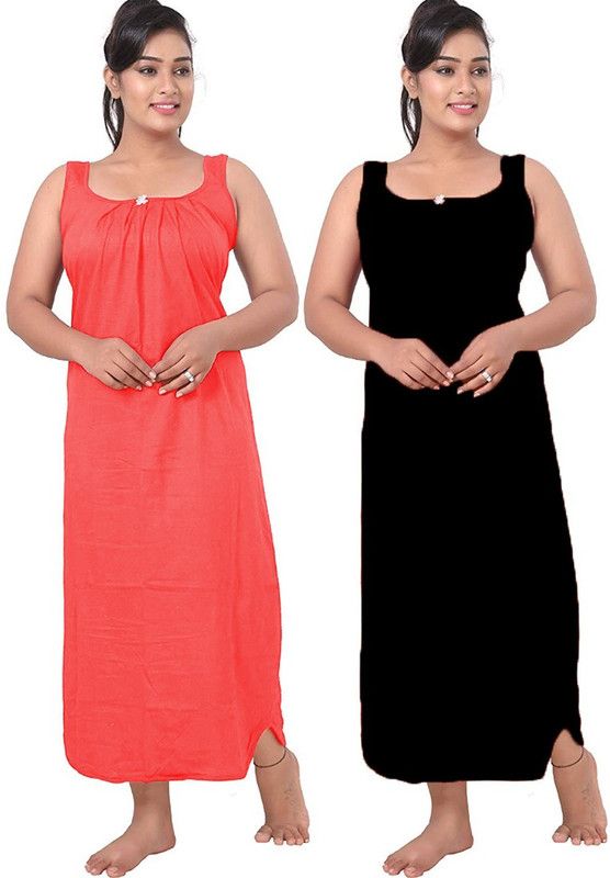 Women Orange, Black Petticoat Slip