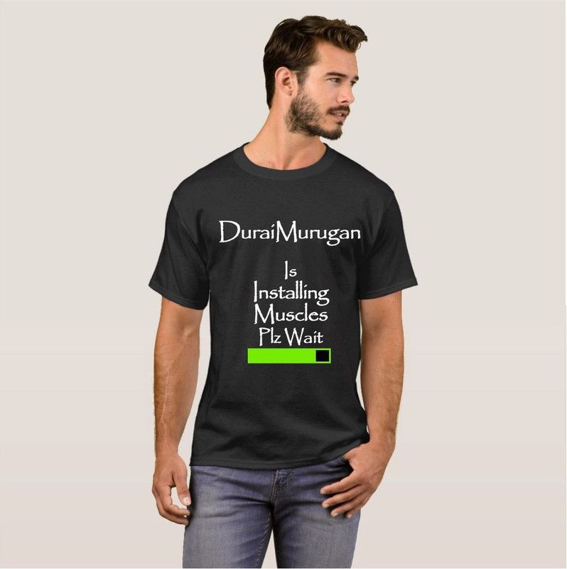 DuraiMurugan Gym College Dude Stylish Fashion V04 Men Printed Round Neck Cotton Blend Black T-Shirt