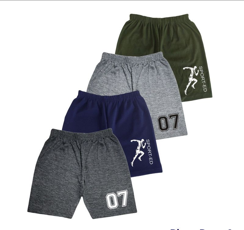 Short For Boys Sports Printed Polyester  (Multicolor, Pack of 4)