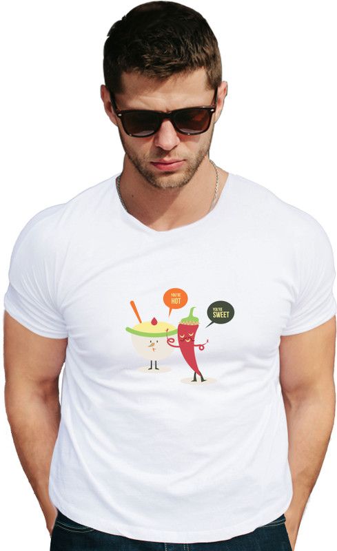 You are hot sweet sugar spice Men Graphic Print Round Neck Cotton Blend White T-Shirt