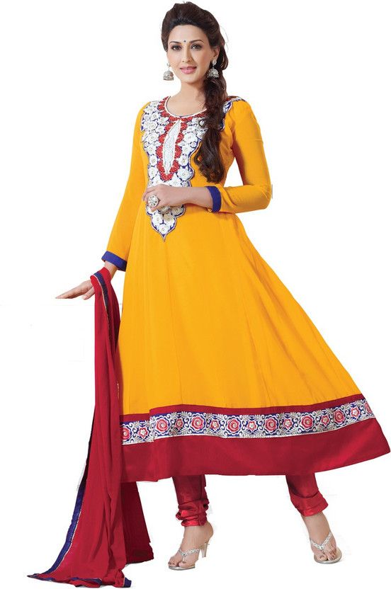 Semi Stitched Georgette Salwar and Dupatta Material Paisley