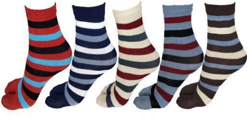 Girls Solid, Printed Ankle Length, Mid-Calf/Crew  (Pack of 5)