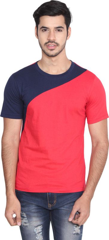 Self Design Men Red, Blue T-Shirt