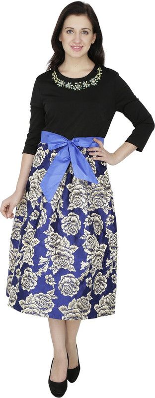 Women Gathered Blue Dress