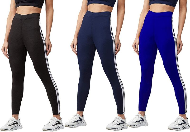 Homeshop Ankle Length Western Wear Legging  (Black, Dark Blue, Light Blue, Striped)