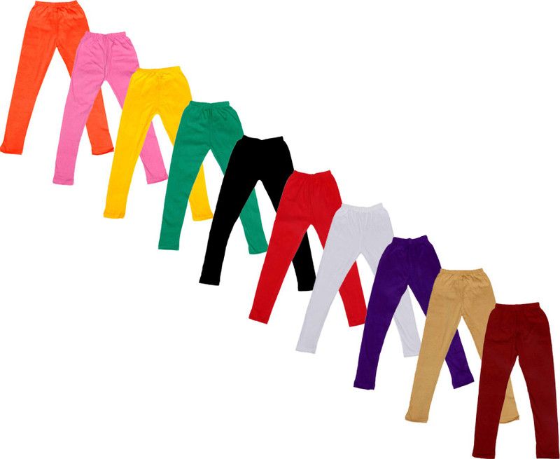 Legging For Baby Girls  (Multicolor Pack of 10)