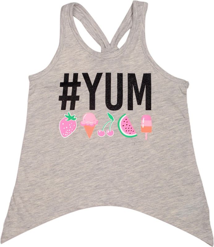 Girls Casual Cotton Blend Tank Top  (Grey, Pack of 1)