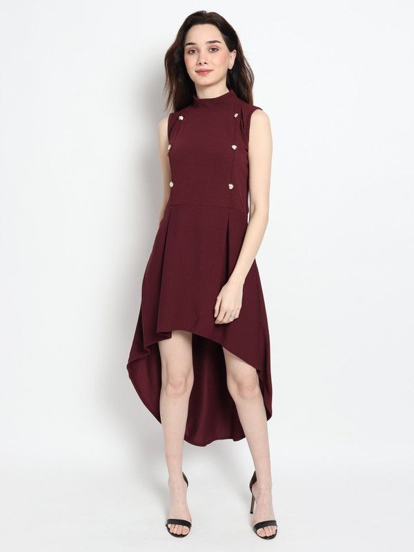 Women High Low Brown Dress