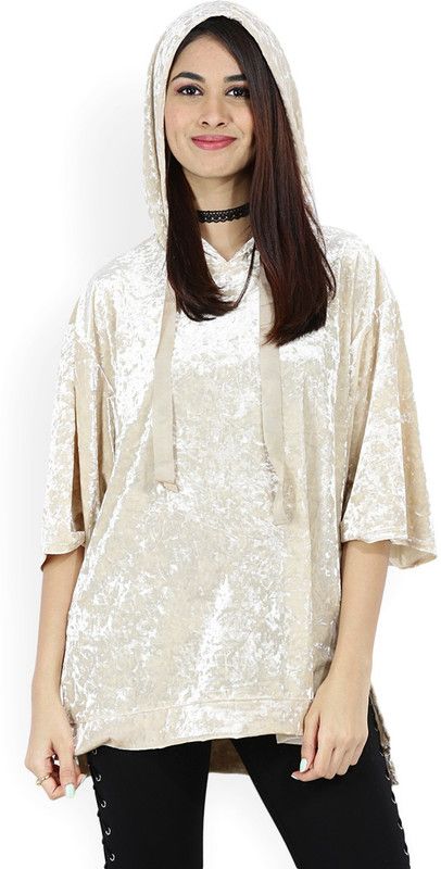 Casual Bell Sleeves Embellished Women Beige Top