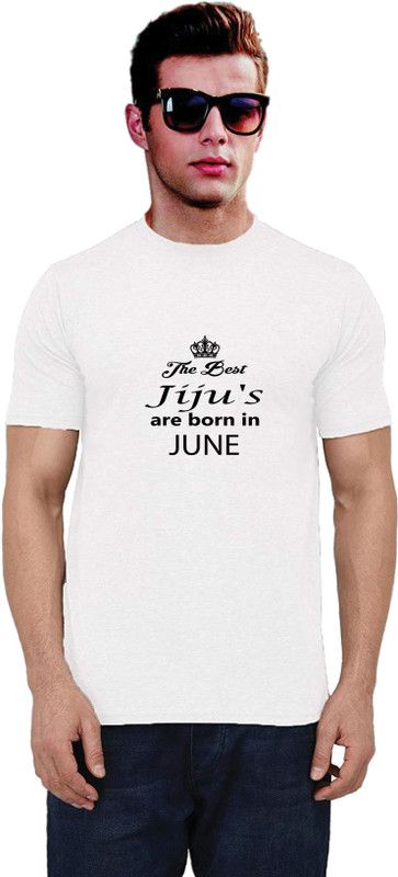 R-SC-2018-2744 Men Printed Round Neck Cotton Blend White T-Shirt