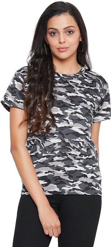 Women Solid Round Neck Elastane Multicolor T-Shirt