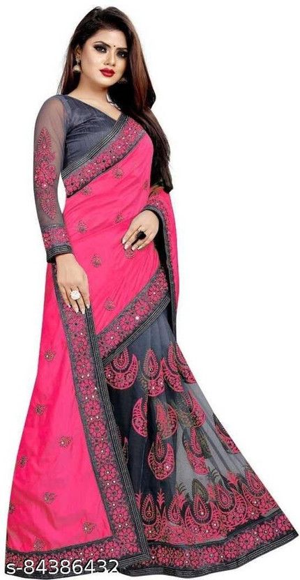 Embroidered Daily Wear Art Silk Saree  (Pink)