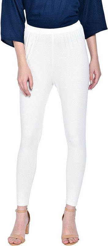 Soultrenz Ankle Length Western Wear Legging  (White, Solid)