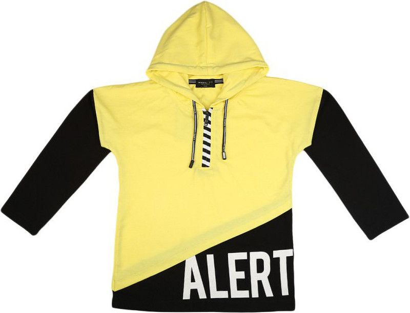 Girls Colorblock Pure Cotton T Shirt  (Yellow, Pack of 1)