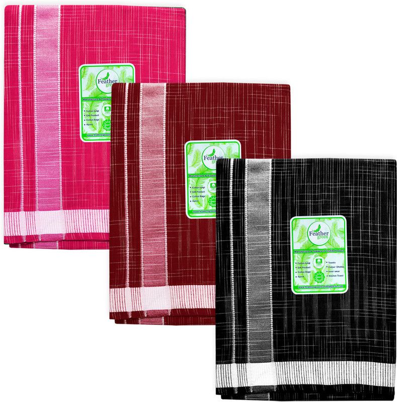 Feather Green Checkered Maroon, Red, Black Lungi