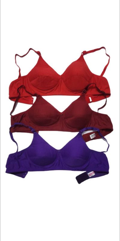 Women Full Coverage Lightly Padded Bra  (Blue, Red, Maroon)
