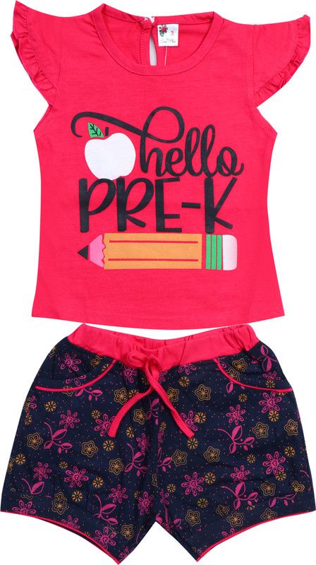 ZORKH - Fashion on you Baby Girls Casual Top Shorts  (Pink)