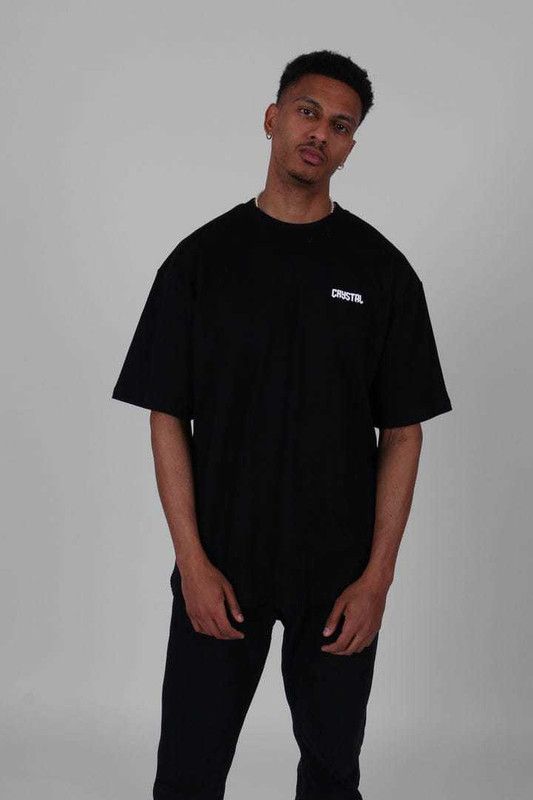 Men Printed Round Neck Organic Cotton Black T-Shirt
