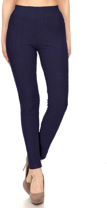 MUKHAKSH Blue Jegging  (Solid)