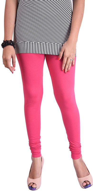 Mahadhi Churidar Ethnic Wear Legging  (Pink, Solid)