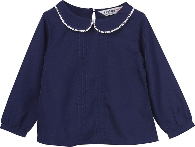 Baby Girls Casual Polycotton Top  (Dark Blue, Pack of 1)